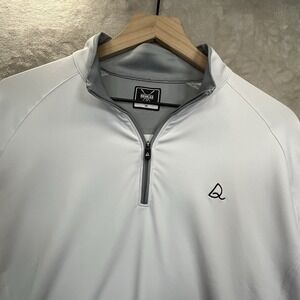 DEOLAX Pullover Shirt Mens M White 1/4 Zip Stretch Performance Golf Apparel